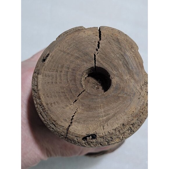 Hand Crafted Wood Tree Log Bark Candle Holder Shelf Decor 10.5" Rustic Cabin - Picture 5 of 10